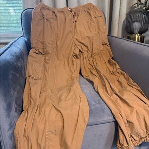 Women Casual Cargo Pants - Brown